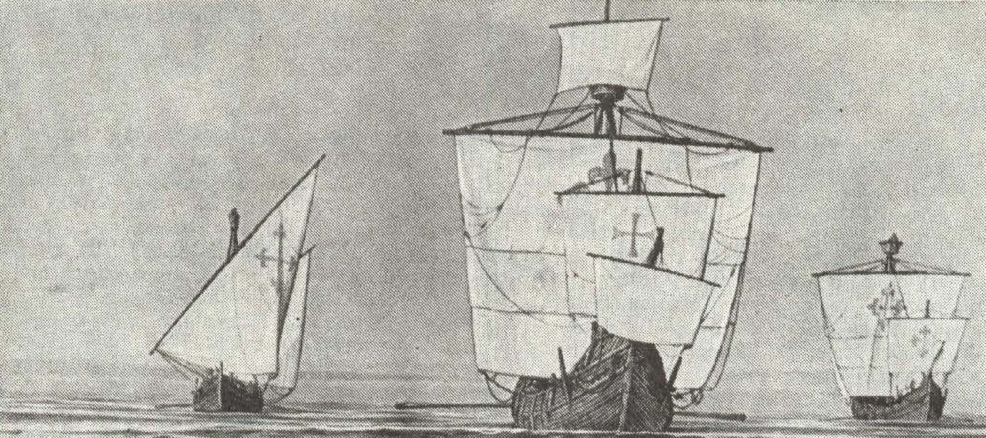 Флотилия Колумба - корабли "Нинья", "Санта-Мария" и &qu...